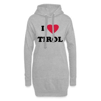 J'aime Tirol - Sweat-shirt à capuche long Femme - gris chiné - Devant