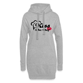 Embrassez le chef - Sweat-shirt à capuche long Femme - gris chiné - Devant