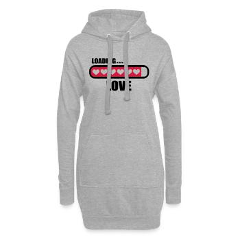 Amour loading - Sweat-shirt à capuche long Femme - gris chiné - Devant