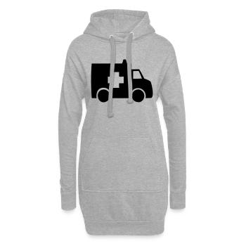 ambulance - Sweat-shirt à capuche long Femme - gris chiné - Devant