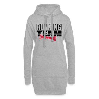 courir membre de l'équipe - Sweat-shirt à capuche long Femme - gris chiné - Devant