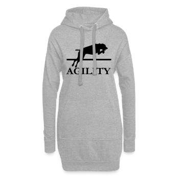 agility dressage de chien sport canin - Sweat-shirt à capuche long Femme - gris chiné - Devant