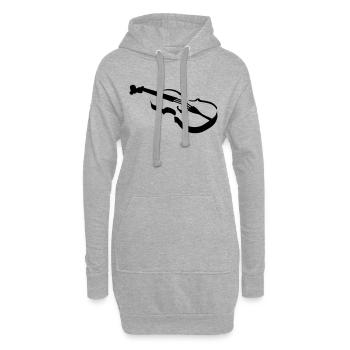 Violon - Sweat-shirt à capuche long Femme - gris chiné - Devant
