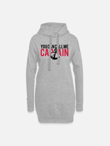 You can call me Captain Anchor Design - Hoodie-Kleid - Grau meliert
