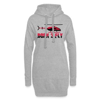 Born to Fly Cool Heli Design - Hoodie-Kleid - Grau meliert - Vorne