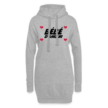 Bébé d'Amour - Sweat-shirt à capuche long Femme - gris chiné - Devant