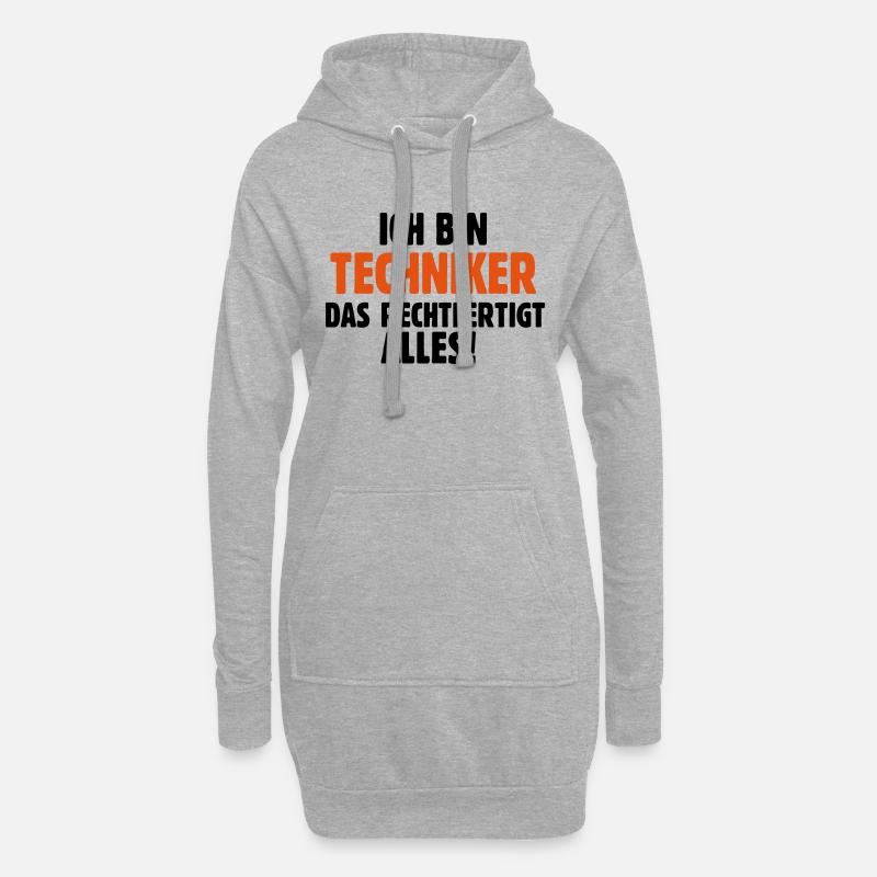 Techniker Technikerbrief Technikerausbildung - Hoodie-Kleid - Grau meliert