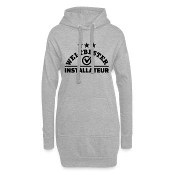 Installateur - Hoodie-Kleid - Grau meliert - Vorne