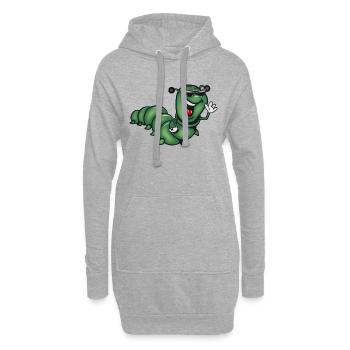 raupe hut witzig - Hoodie-Kleid - Grau meliert - Vorne