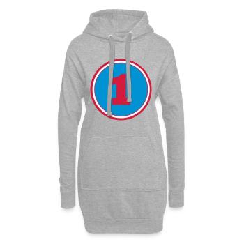 1 ***** - Hoodie-Kleid - Grau meliert - Vorne