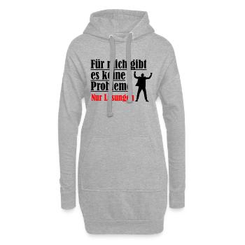 Keine Probleme nur Lösungen - Hoodie-Kleid - Grau meliert - Vorne