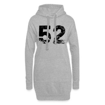 52 - Sweat-shirt à capuche long Femme - gris chiné - Devant