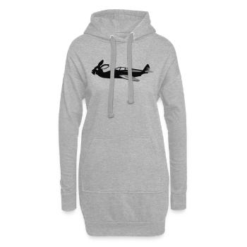 Bunny Air lapin volant propagation VECTORGRAPHIC - Sweat-shirt à capuche long Femme - gris chiné - Devant