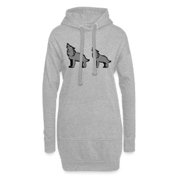 Meute de loups - Sweat-shirt à capuche long Femme - gris chiné - Devant
