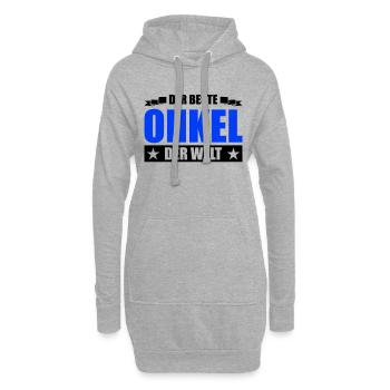 beste onkel - Hoodie-Kleid - Grau meliert - Vorne