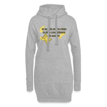 Chips - Sweat-shirt à capuche long Femme - gris chiné - Devant