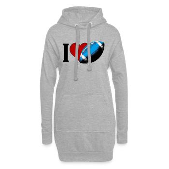 I ♥️ American Football | I Love American Football - Hoodie-Kleid - Grau meliert - Vorne