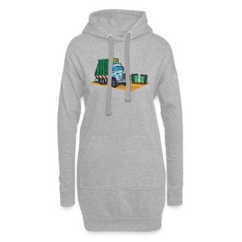 Müllwagen Liebe Müllabfuhr Kind Junge I Geschenk - Hoodie-Kleid - Grau meliert - Vorne