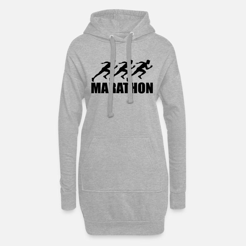 marathon - Hoodie-Kleid - Grau meliert