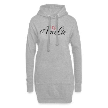 amelie name herz - Hoodie-Kleid - Grau meliert - Vorne