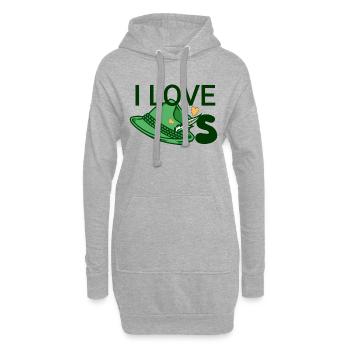 Ich liebe Hüte - Hoodie-Kleid - Grau meliert - Vorne