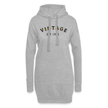 Jahrgang ist 1931 - Hoodie-Kleid - Grau meliert - Vorne
