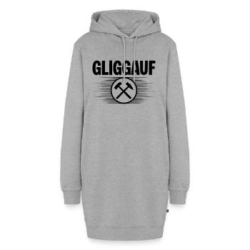 Glueck auf Mundart - Hoodie-Kleid - Grau meliert - Vorne