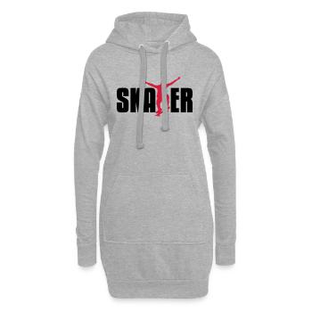 skater - Sweat-shirt à capuche long Femme - gris chiné - Devant