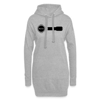 Siebträger Barista horiz - Hoodie-Kleid - Grau meliert - Vorne