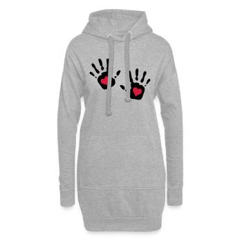 heartcutout2_2c - Hoodie-Kleid - Grau meliert - Vorne