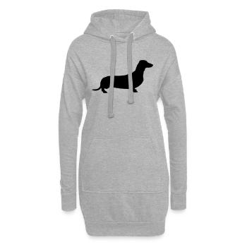 weiner dog - Sweat-shirt à capuche long Femme - gris chiné - Devant