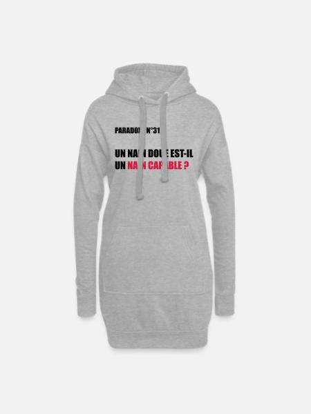 PARADOXE nain - Sweat-shirt à capuche long Femme - gris chiné
