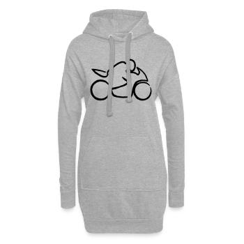 motorcycle rough - Hoodie Dress - heather grey - Front