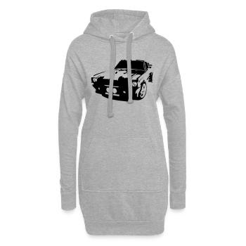 voiture_sport - Sweat-shirt à capuche long Femme - gris chiné - Devant