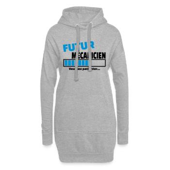 futur mécanicien - Sweat-shirt à capuche long Femme - gris chiné - Devant