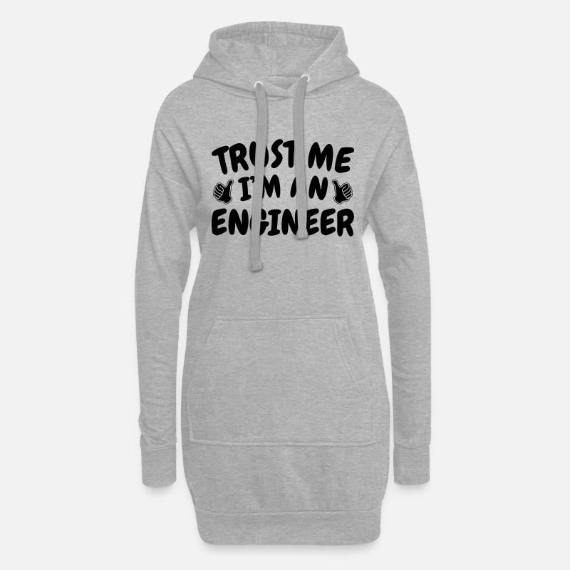 Trust Me I'm an Engineer - Hoodie-Kleid - Grau meliert