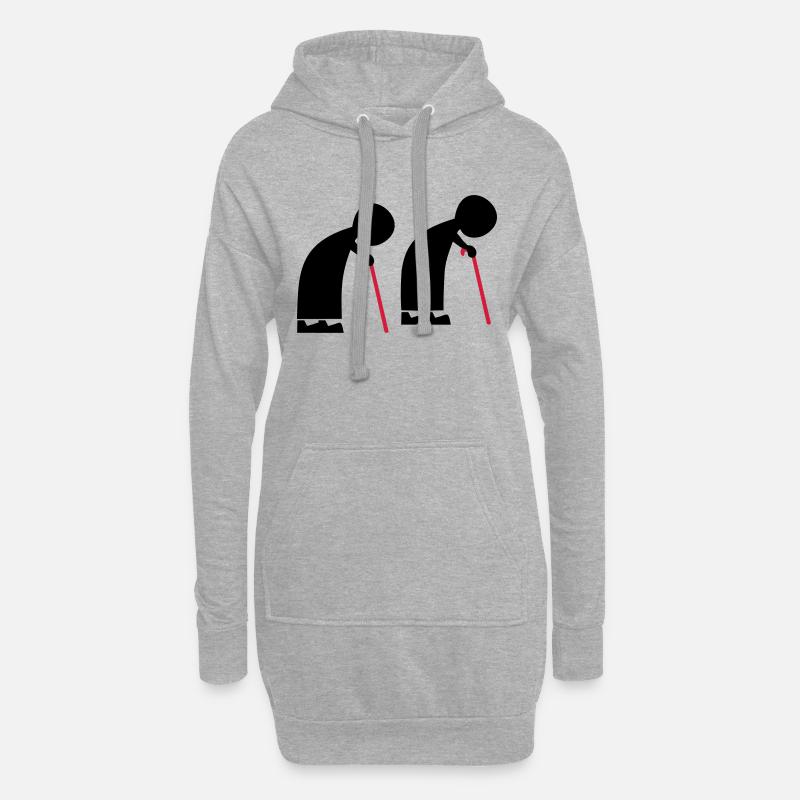 Menschen - Hoodie-Kleid - Grau meliert