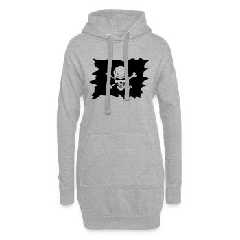 Tod Kopf Schädel flag flag Pirate2 - Hoodie-Kleid - Grau meliert - Vorne