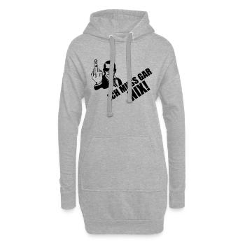 ich muss gar nix - Hoodie-Kleid - Grau meliert - Vorne