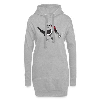 Oiseaux d'oiseaux pivert - Sweat-shirt à capuche long Femme - gris chiné - Devant