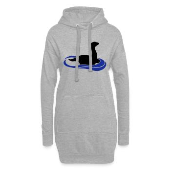 Dinosaure monstre du Loch Ness dans l'eau - Sweat-shirt à capuche long Femme - gris chiné - Devant