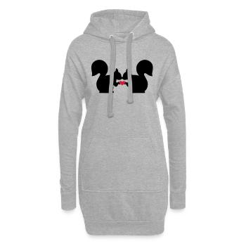Ecureuil - Sweat-shirt à capuche long Femme - gris chiné - Devant