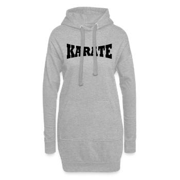 Karaté lettrage - Sweat-shirt à capuche long Femme - gris chiné - Devant
