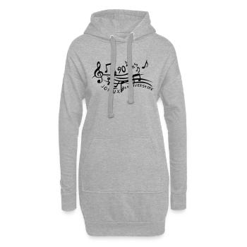 90 ans partition musicale anniversaire - Sweat-shirt à capuche long Femme - gris chiné - Devant