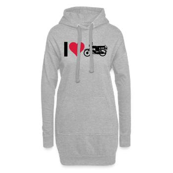 Herz Moped - Hoodie-Kleid - Grau meliert - Vorne