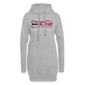 Fishing Pro - Sweat-shirt à capuche long Femme - gris chiné - Devant