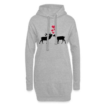 Hirsch - Hoodie-Kleid - Grau meliert - Vorne