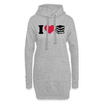 Bücher - Hoodie-Kleid - Grau meliert - Vorne