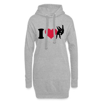 Judo - Hoodie-Kleid - Grau meliert - Vorne