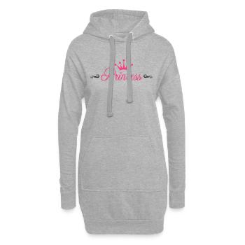 Princess with Crown - Sweat-shirt à capuche long Femme - gris chiné - Devant